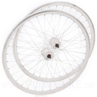 Farbiger Single-Speed Laufradsatz 700C (28") - weiß/weiß